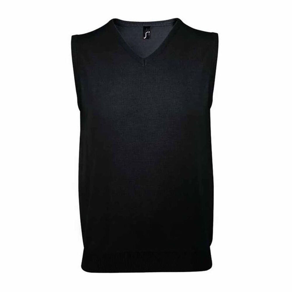 SOLS Unisex Unisex Gentlemen Sleeveless V Neck Sweater Vest / Black